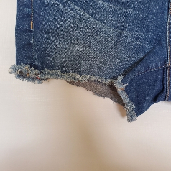 TORRID 'FEEL THE FIT' SHORTS ZIPPER-FLY RAW-HEM MED-WASH BLUE WOMENS (12) - Picture 5 of 9